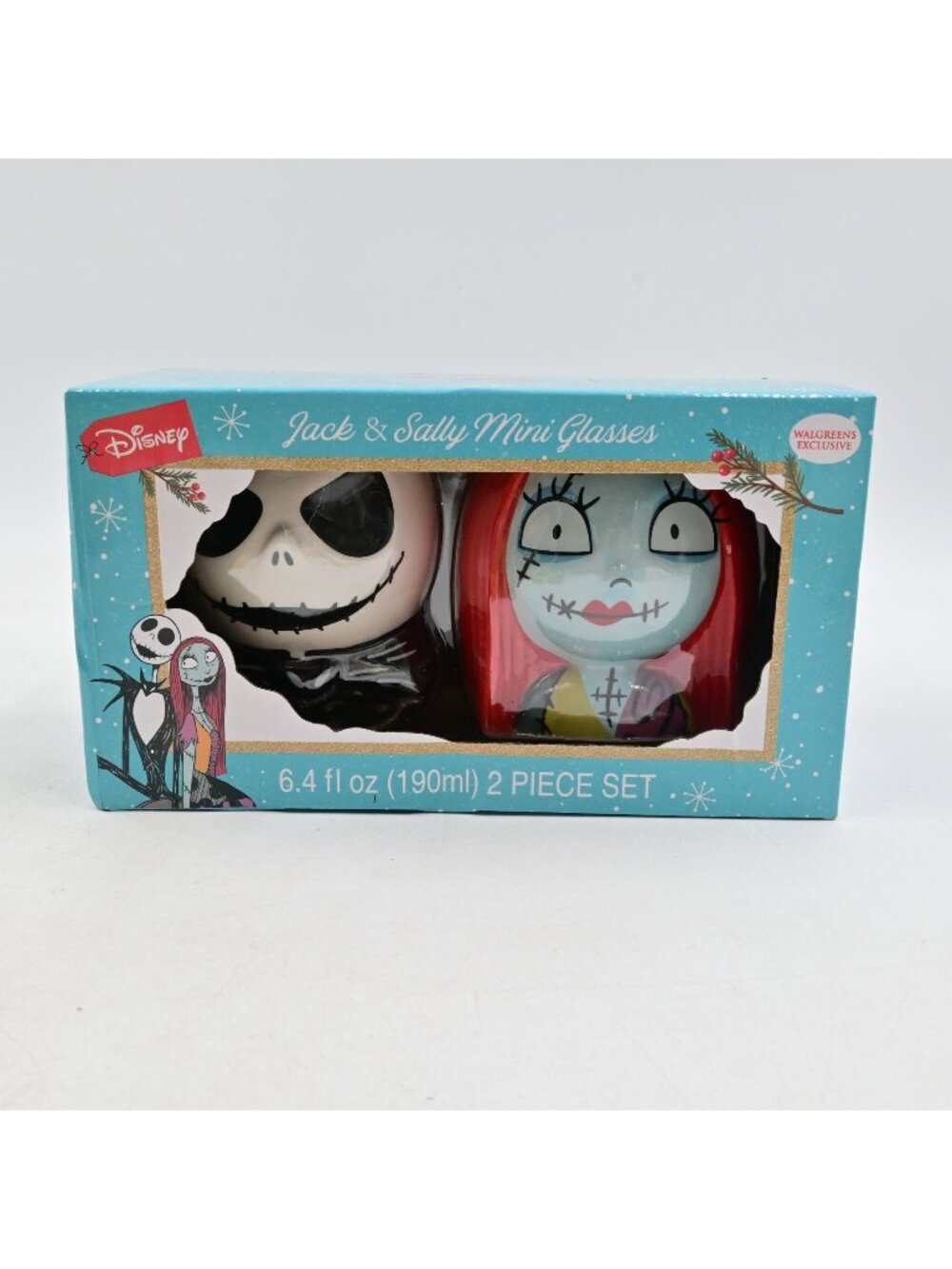 Disney Jack & Sally Mini Glasses 6.4 Fl Oz 2-Piece Set Walgreens Exclusive